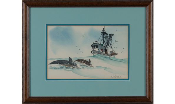 Big image rcad.aa.r.harrison.shrimp.boat.dolphins