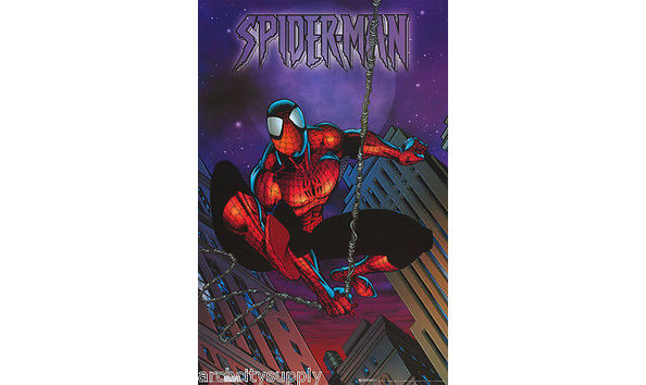 Big image 201809art002   illustrated spiderman on barbed wire poster