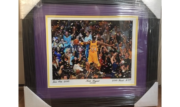 Big image kobe bryant los angeles lakers 2010 nba finals championship celebration memorial framed photo
