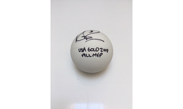 Big image rob pannell autographed lacrosse ball with usa gold 2018 and mll mvp inscription