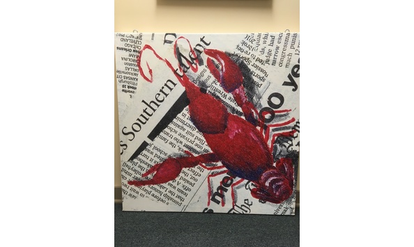 Big image crawfish on canvas