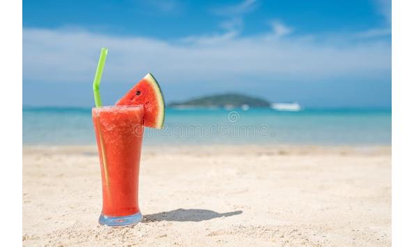 Big image watermelon at the beach