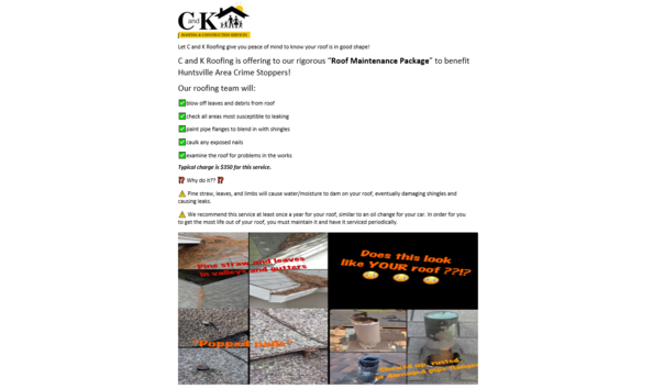 Big image candk roofing certificate