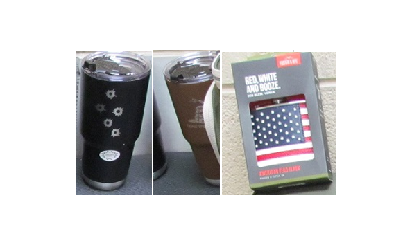 Big image two steel tumblers vs flag flask