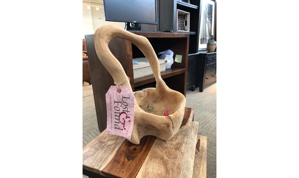 Big image solid teak basket by lost and found