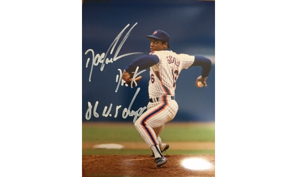 Big image dwight gooden ny mets autographed delivery photo with dr k and 86 ws champs inscription