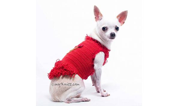 Big image red sweater with chain side