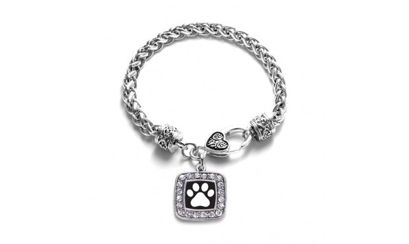 Big image black and white paw print bracelet