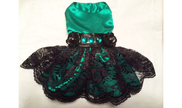 Big image leather and lace flat back view