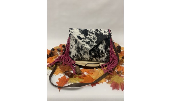 Big image cow hide purse
