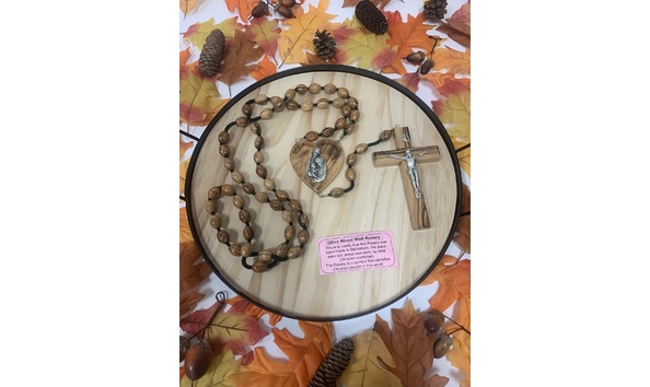 Big image olive wood wall rosary