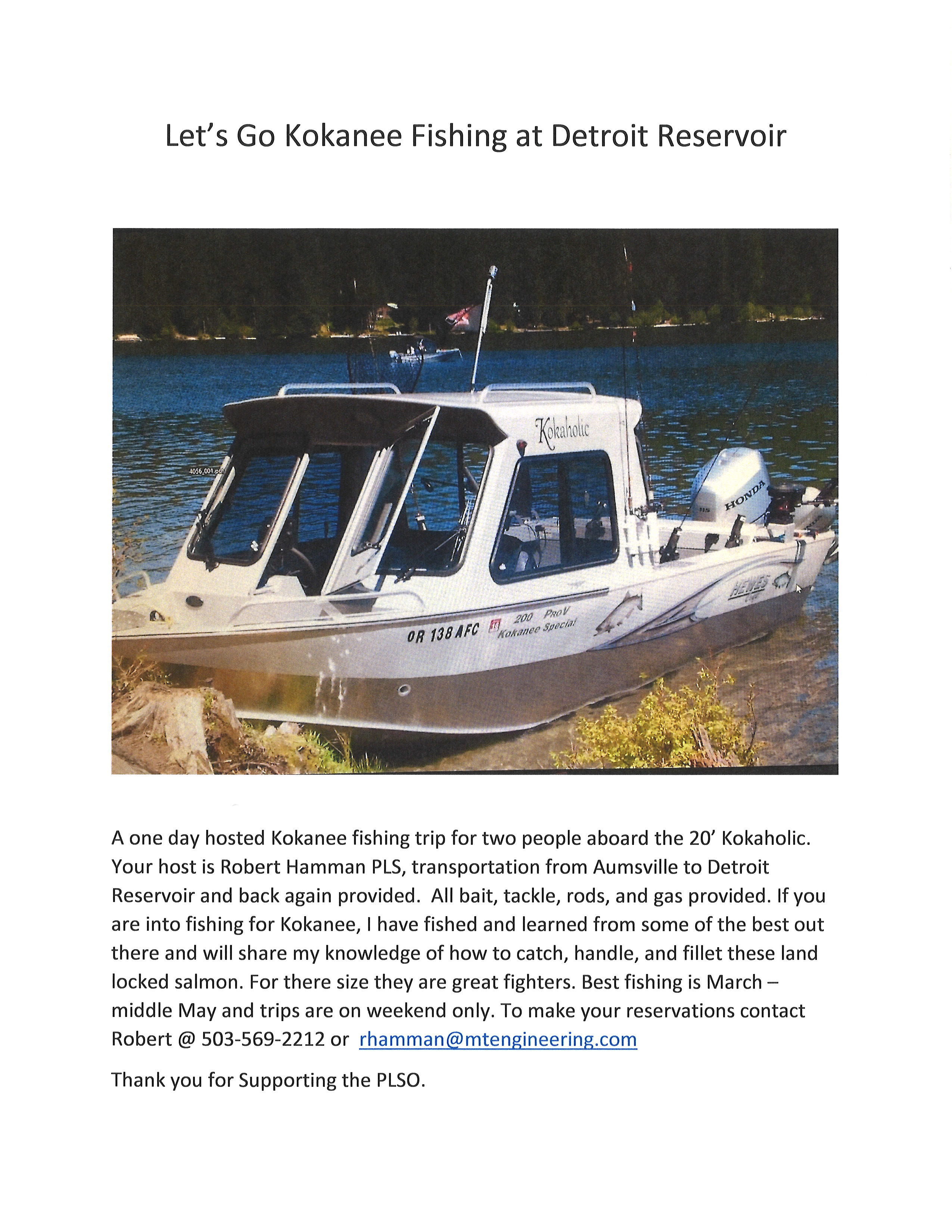 Guided Kokanee Fishing Trip at Detroit Reservoir for Two People