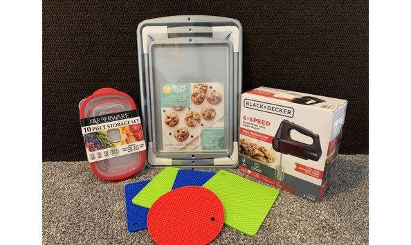 Big image mixer storage sheet pans trivets