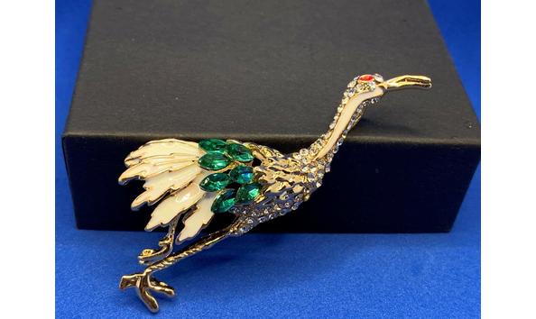 Big image 202110jwy054 pin jeweled crane