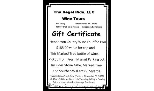 Big image regal ride gift certificate