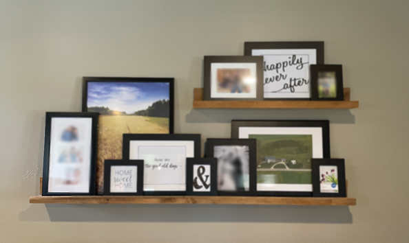 Big image 98 rustic floating picture ledge shelf set with frames 1