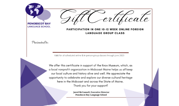 Big image lanquage school gift certificate