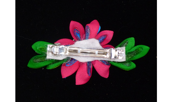 Big image 202107acc008 2   blue  pink  and green kanzashi barrette