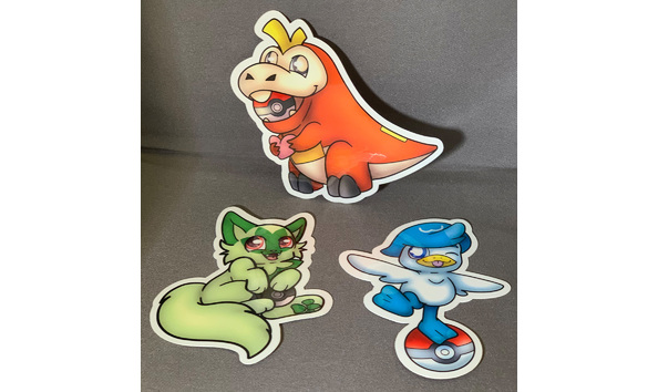 Big image 202211stat001   3 new pokemon starters characters stickers 1 of 2