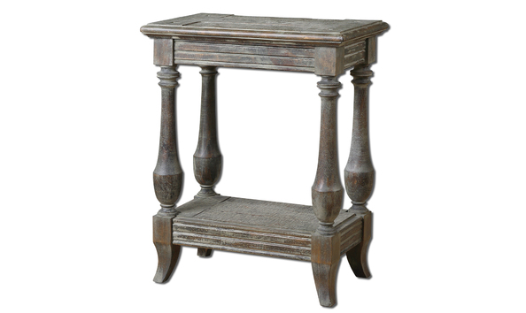 Big image uttermost mardonio side table in rustic waxed limestone