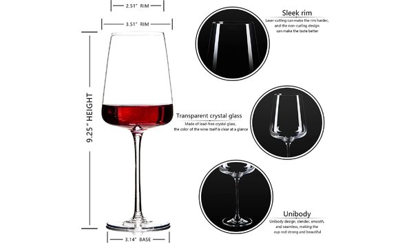 Big image premium wine basket lou   4 crystal wine glasses