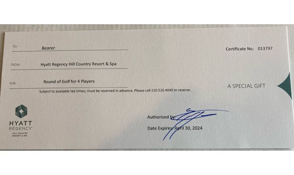 Big image hyatt golf certificate 1