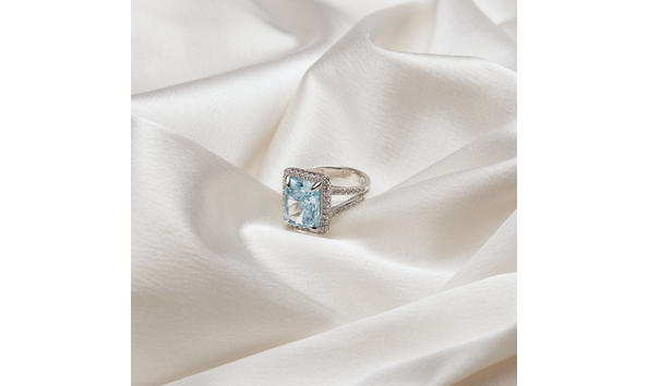 Big image striking aquamarine cocktail ring size 7  image 1  